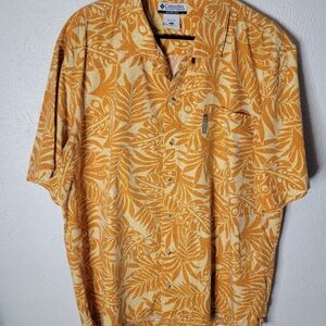Columbia short sleeve camp shirt 2XL Orange button up